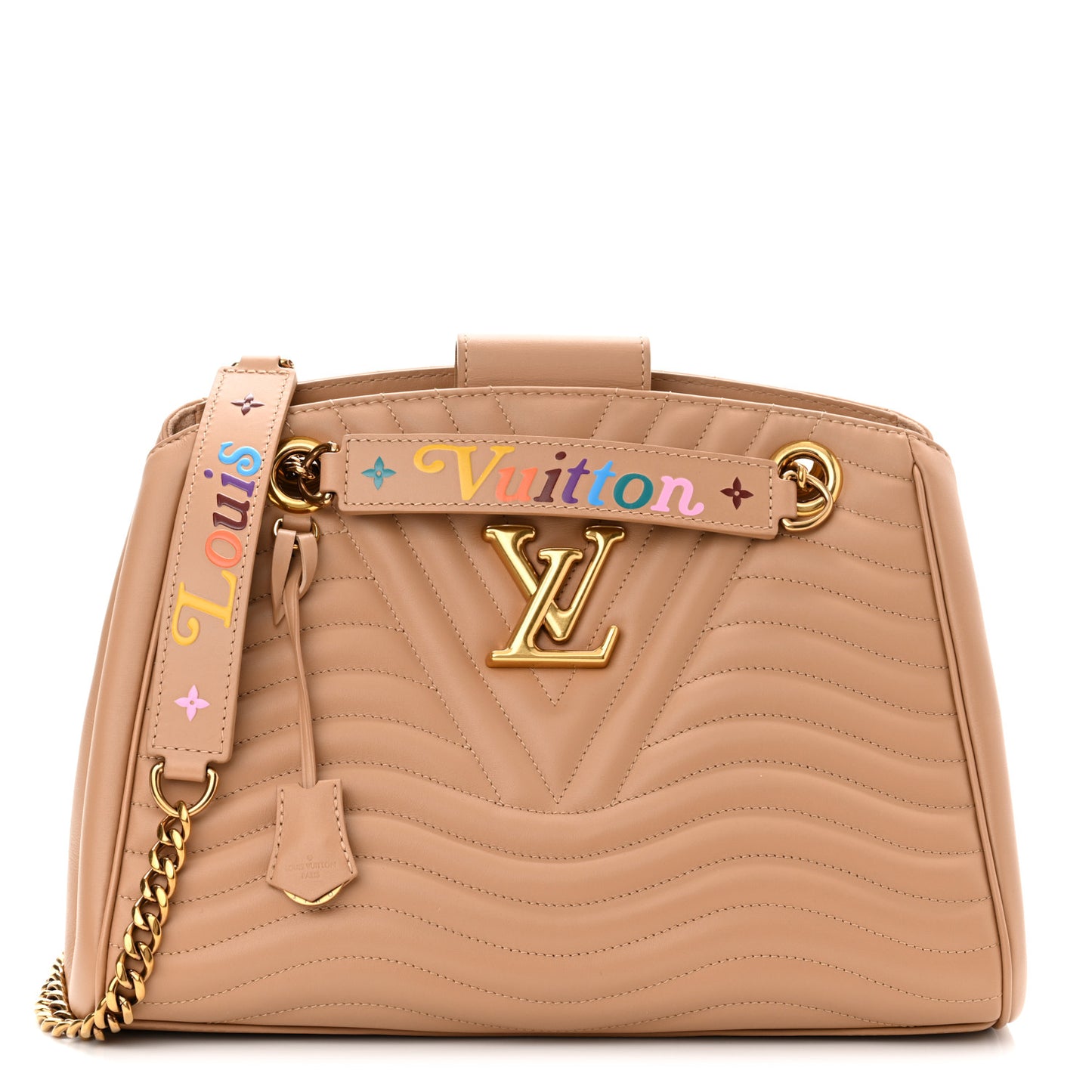 Calfskin New Wave Chain Tote Noisette