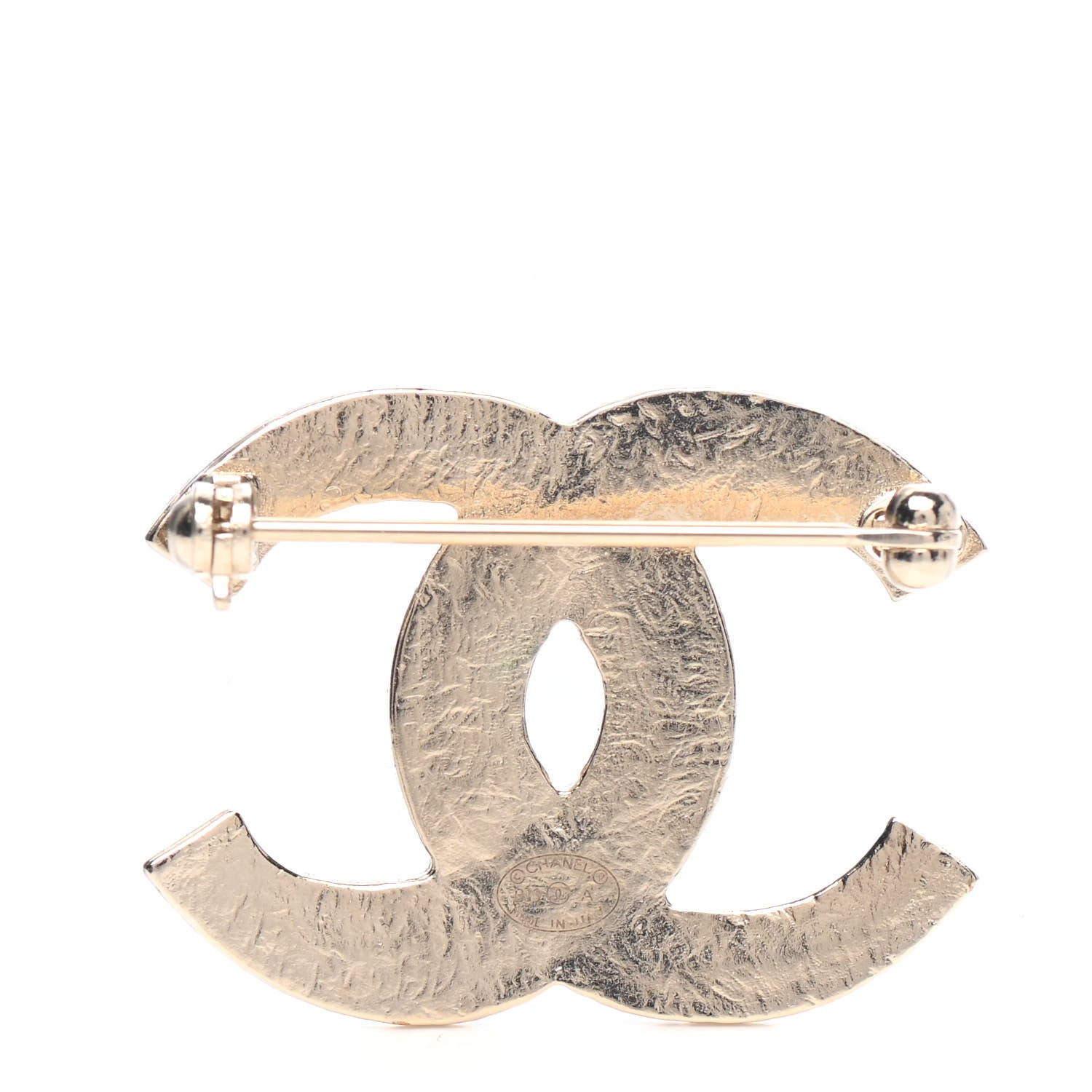 Chanel Gripoix Poured Glass Along The Nile CC Brooch Green Gold 2 of 3