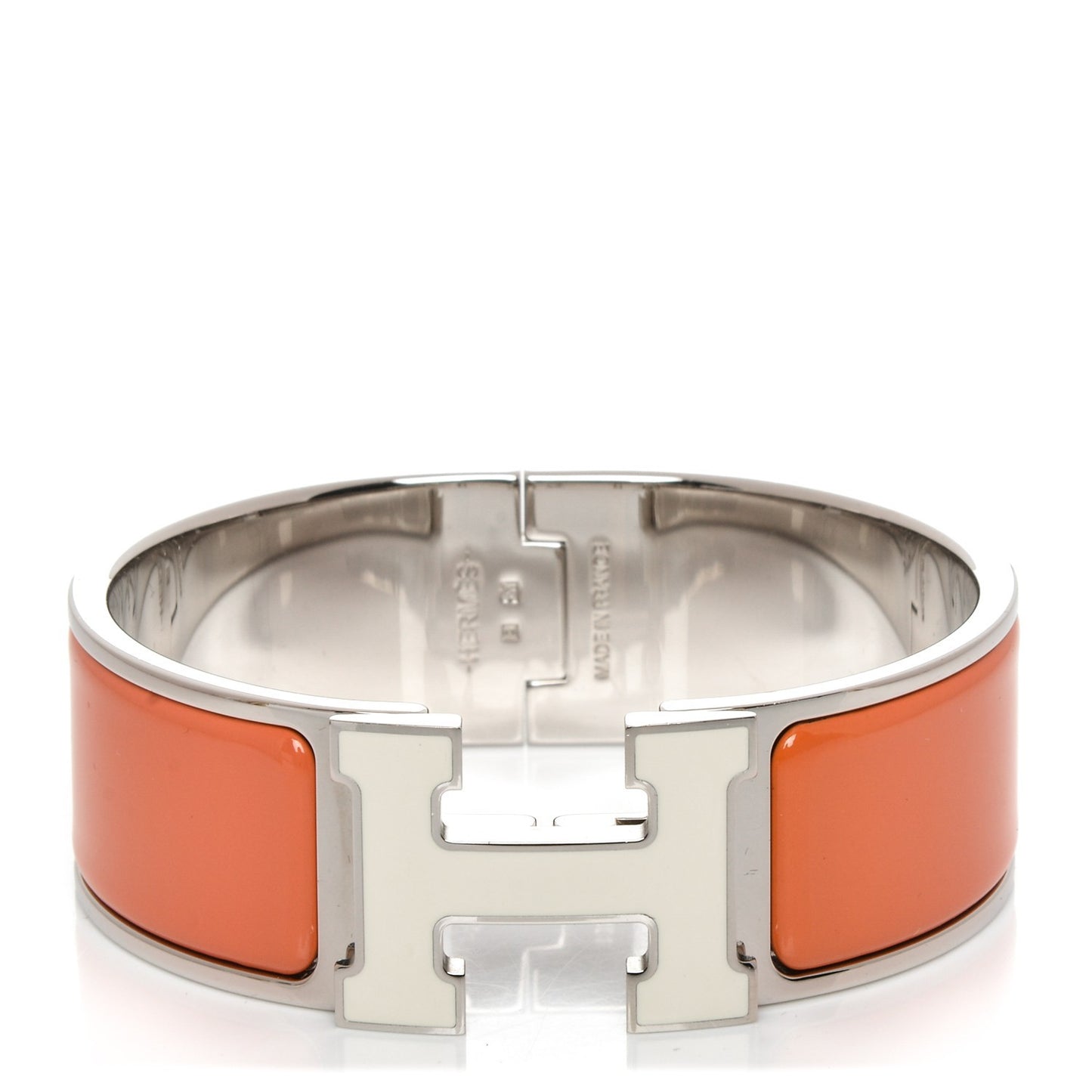 Enamel Wide Clic Clac H Bracelet GM Orange Fruite