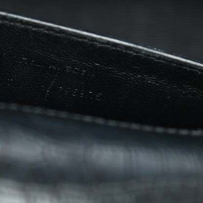 Saint Laurent Calfskin Crocodile Embossed Medium Classic Monogram Kate Tassel Satchel Black 8 of 13