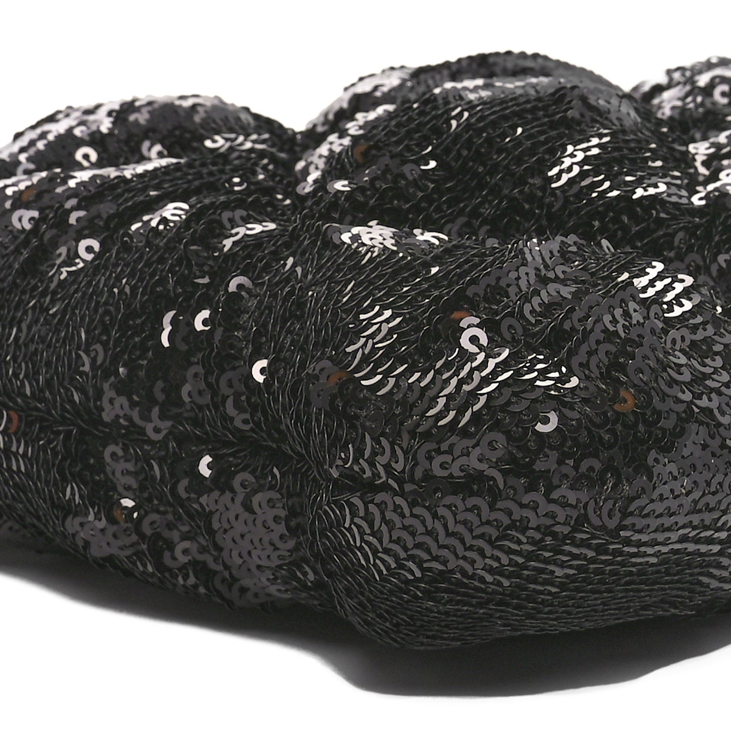 Sequins Quilted Large Chanel 19 Pouch Black