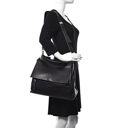 Givenchy Waxy Grained Calfskin Medium Pandora Pure Flap Bag Black 2 of 9