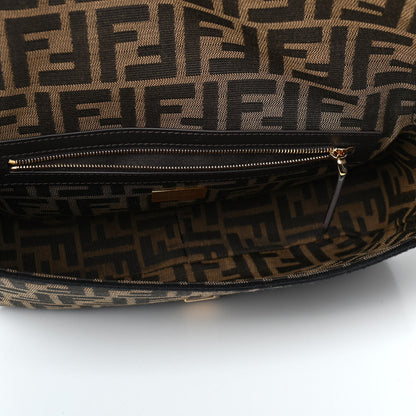 Fendi Fabric Jacquard FF 1974 Medium Baguette Tobacco Moro Black 4 of 8