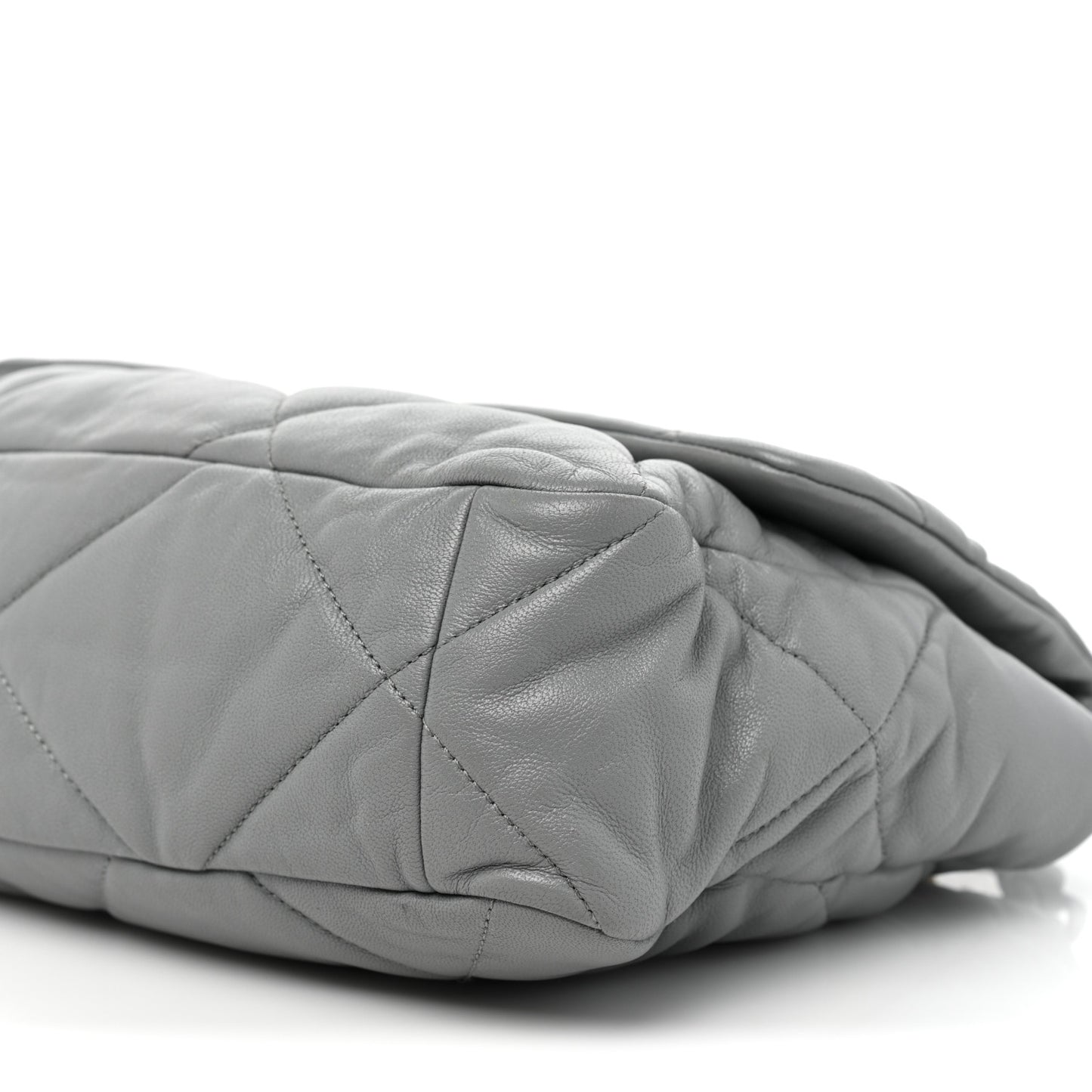Lambskin Quilted Large Chanel 19 Flap Grey