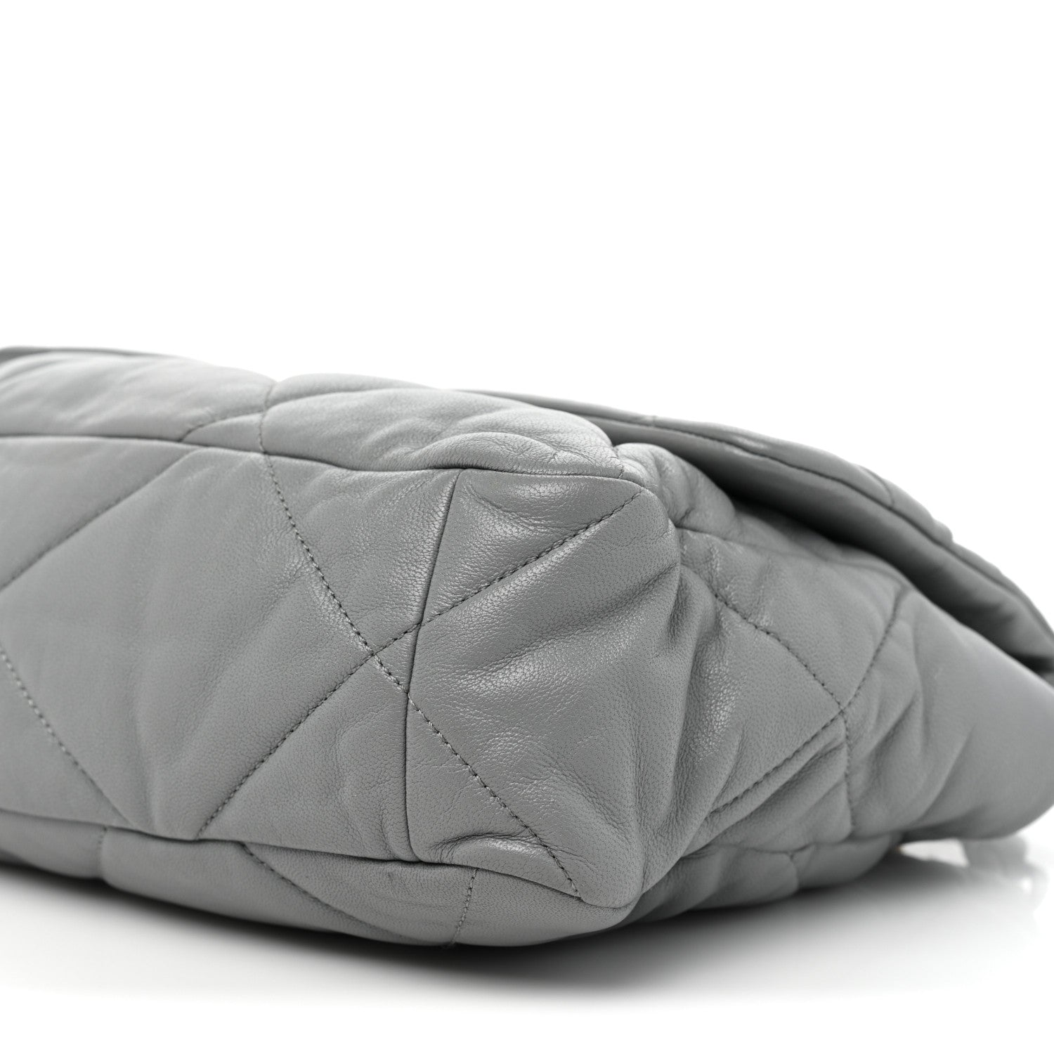 Chanel Lambskin Quilted Large Chanel 19 Flap Grey 8 of 15