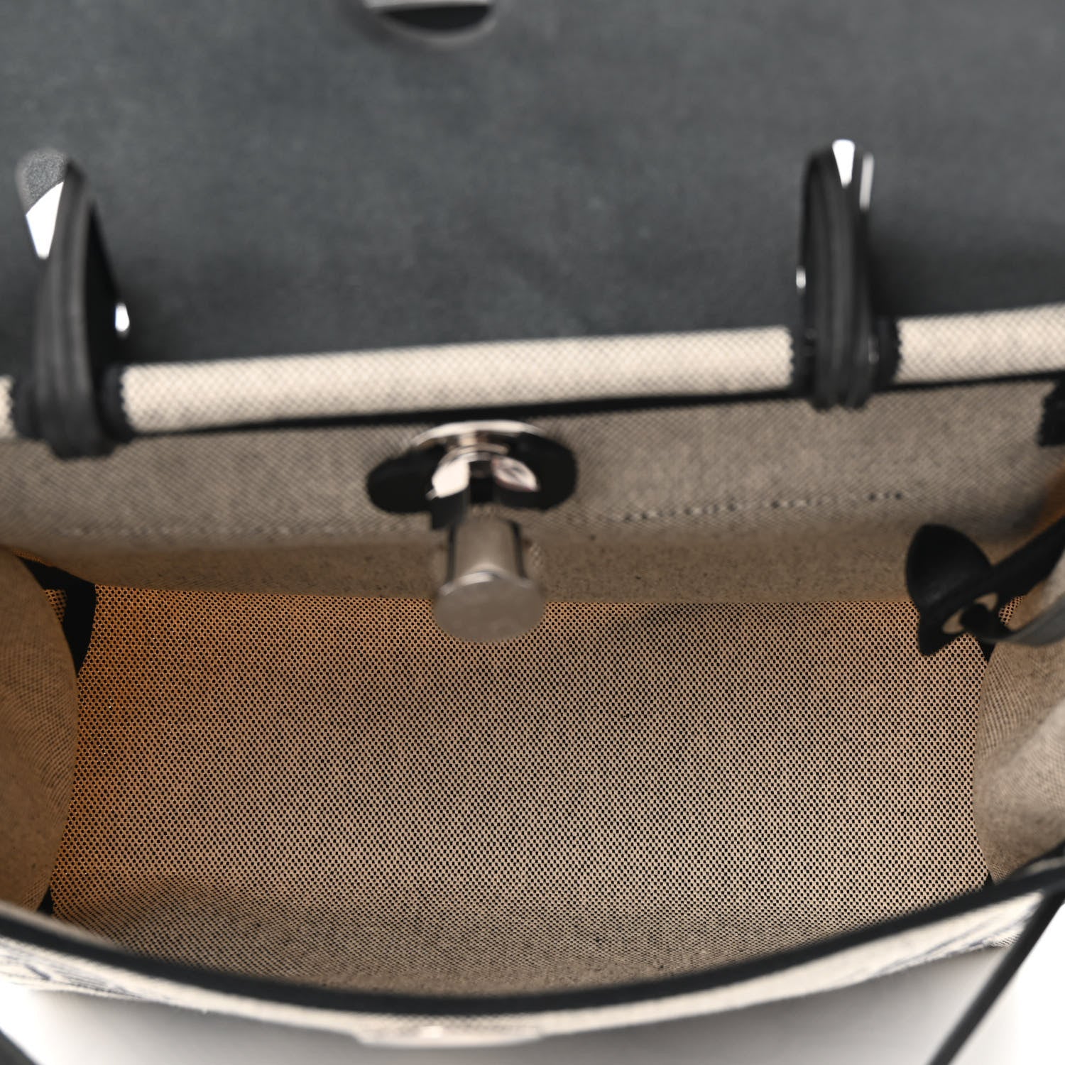 Hermes Vache Hunter Toile H Pegase Pop Herbag Zip Retourne 31 PM Bleu Indigo Ecru Black 6 of 11