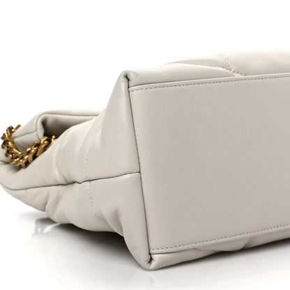 Saint Laurent Lambskin Quilted Medium Loulou Puffer Monogram Chain Satchel Crema Soft 7 of 8