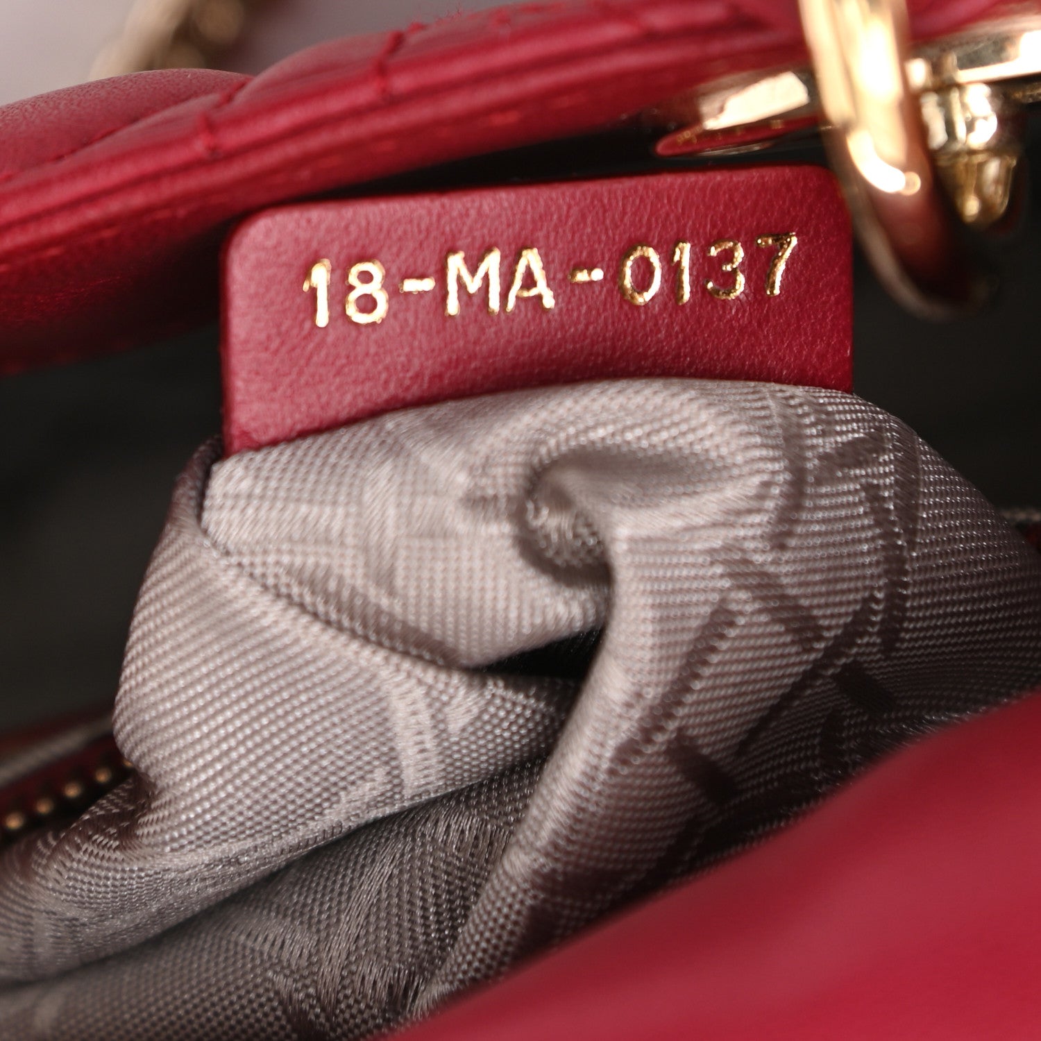 Christian Dior Lambskin Cannage Mini Lady Dior Burgundy 7 of 10