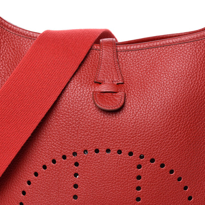 Hermes Taurillon Clemence Evelyne II PM Rouge Casaque 10 of 10