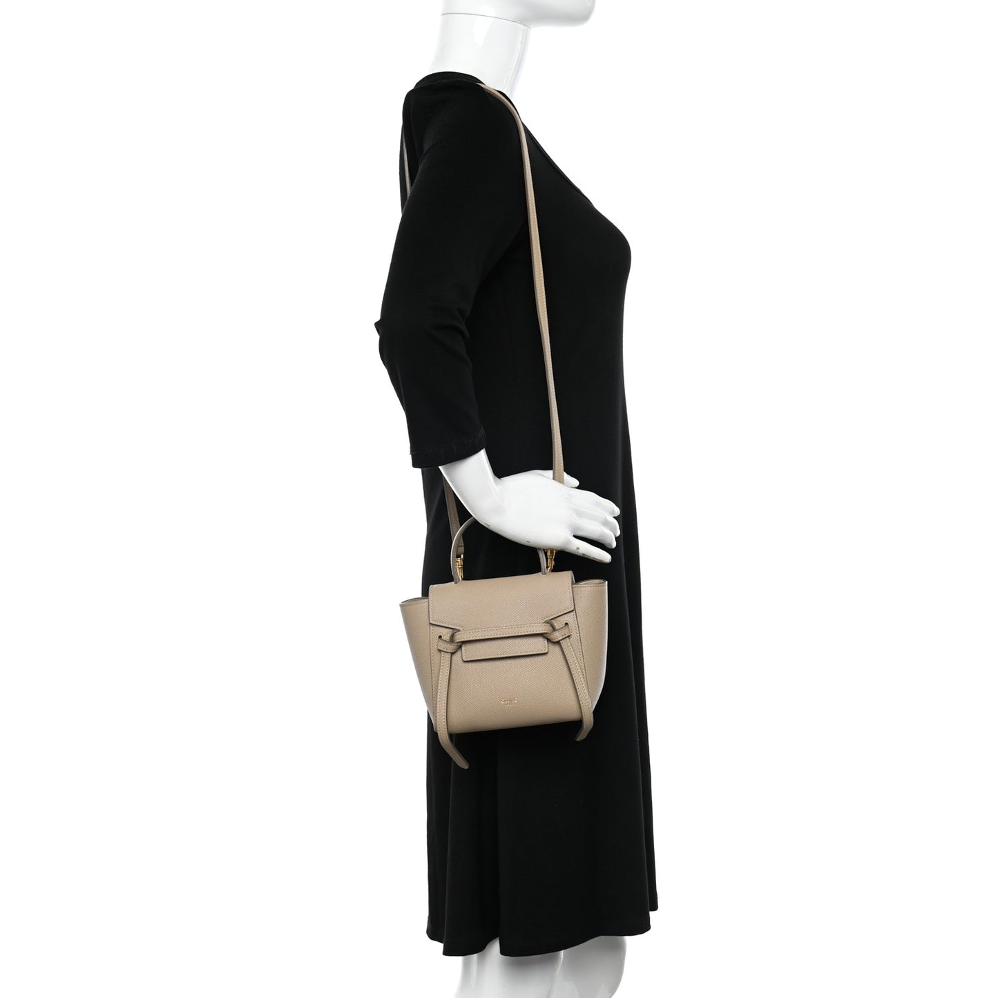 Grained Calfskin Pico Belt Bag Light Taupe