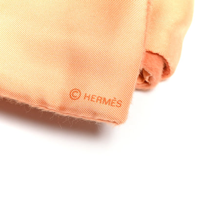 Hermes Silk Angora Snowflakes Scarf Orange 8 of 8