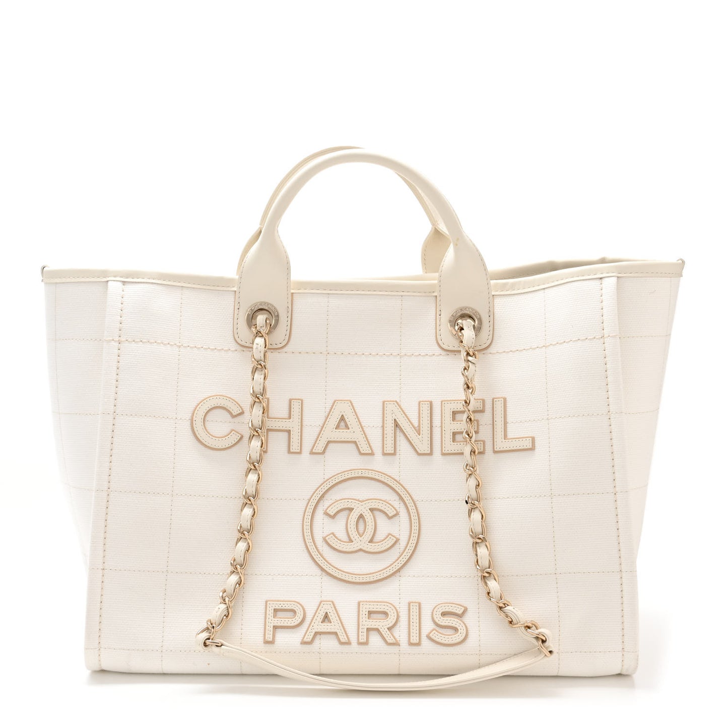 Cotton Medium Deauville Tote White
