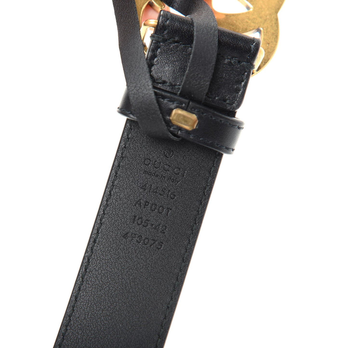 Moon Calfskin Double G 30mm Belt 105 42 Black