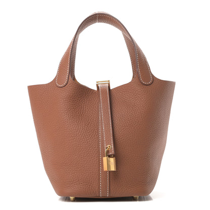 Hermes Taurillon Clemence Picotin Lock 18 PM Gold 1 of 11