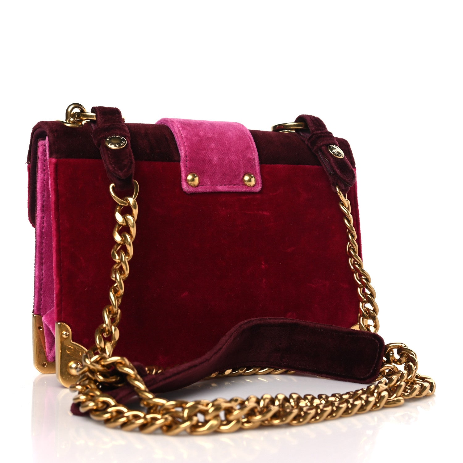 Prada Velluto Lions Head Cahier Shoulder Bag Ribes Fuxia 3 of 8