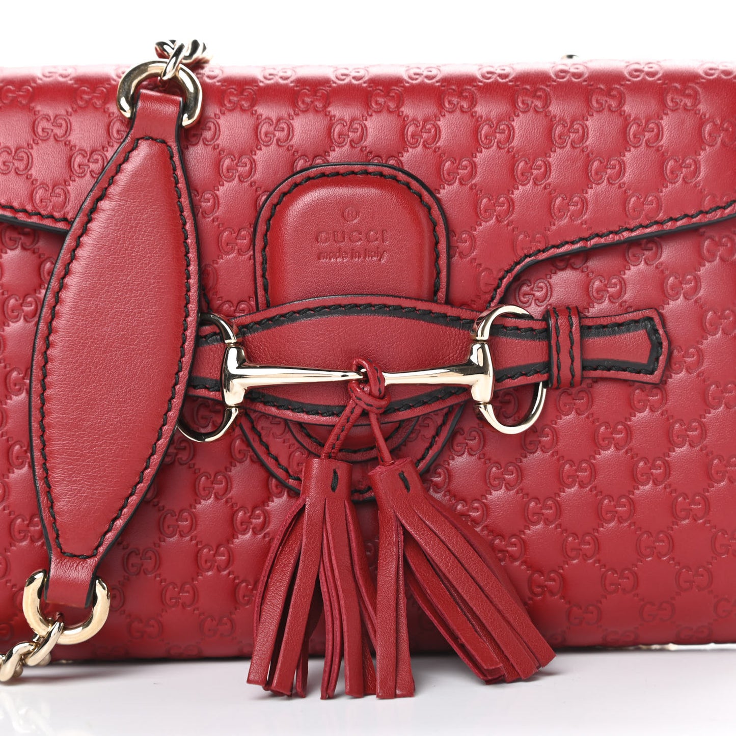 Soft Microguccissima Mini Emily Chain Shoulder Bag Rosso