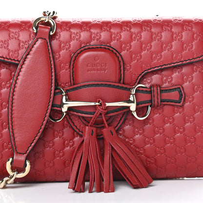 Gucci Soft Microguccissima Mini Emily Chain Shoulder Bag Rosso 8 of 15