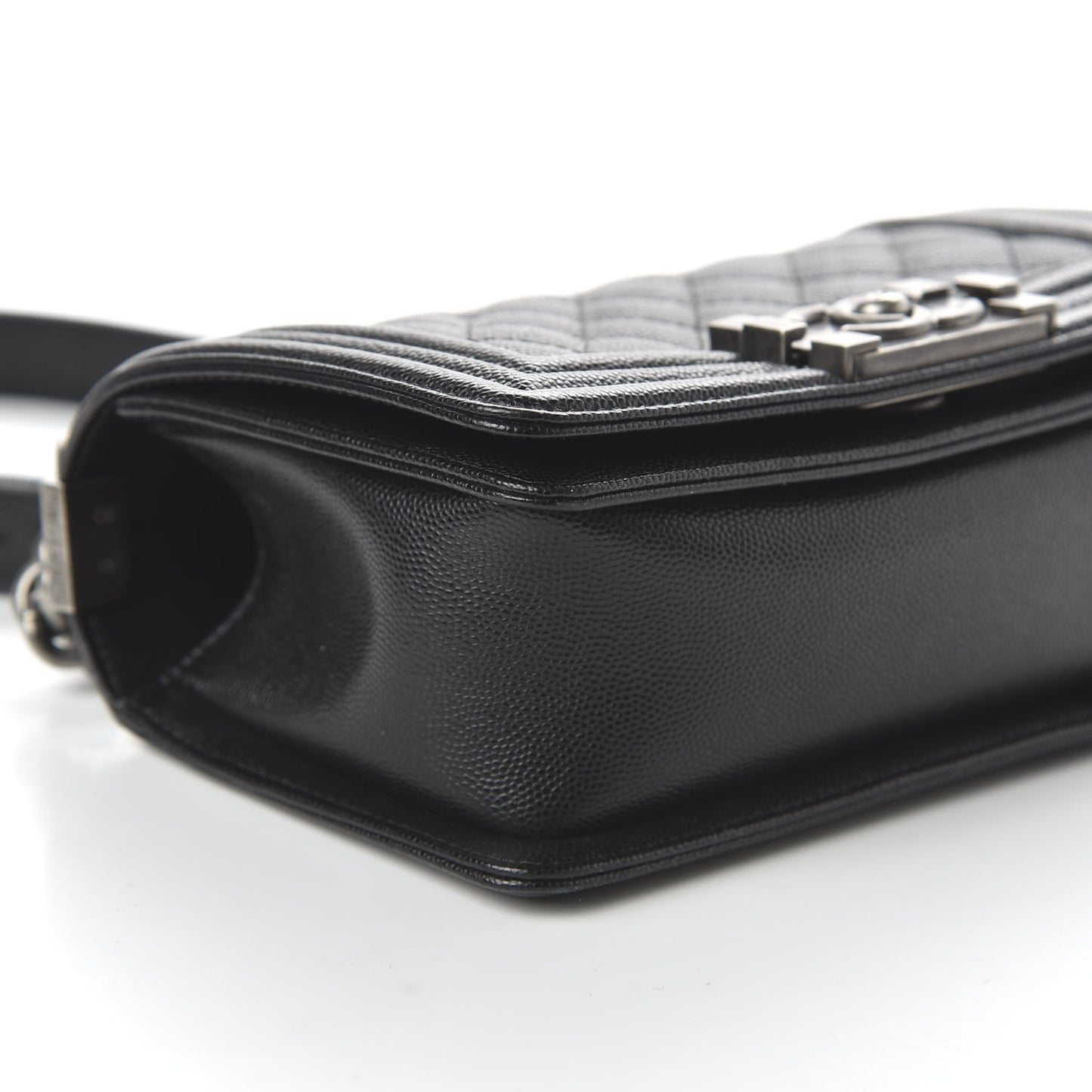 Caviar Quilted Small Boy Flap Black