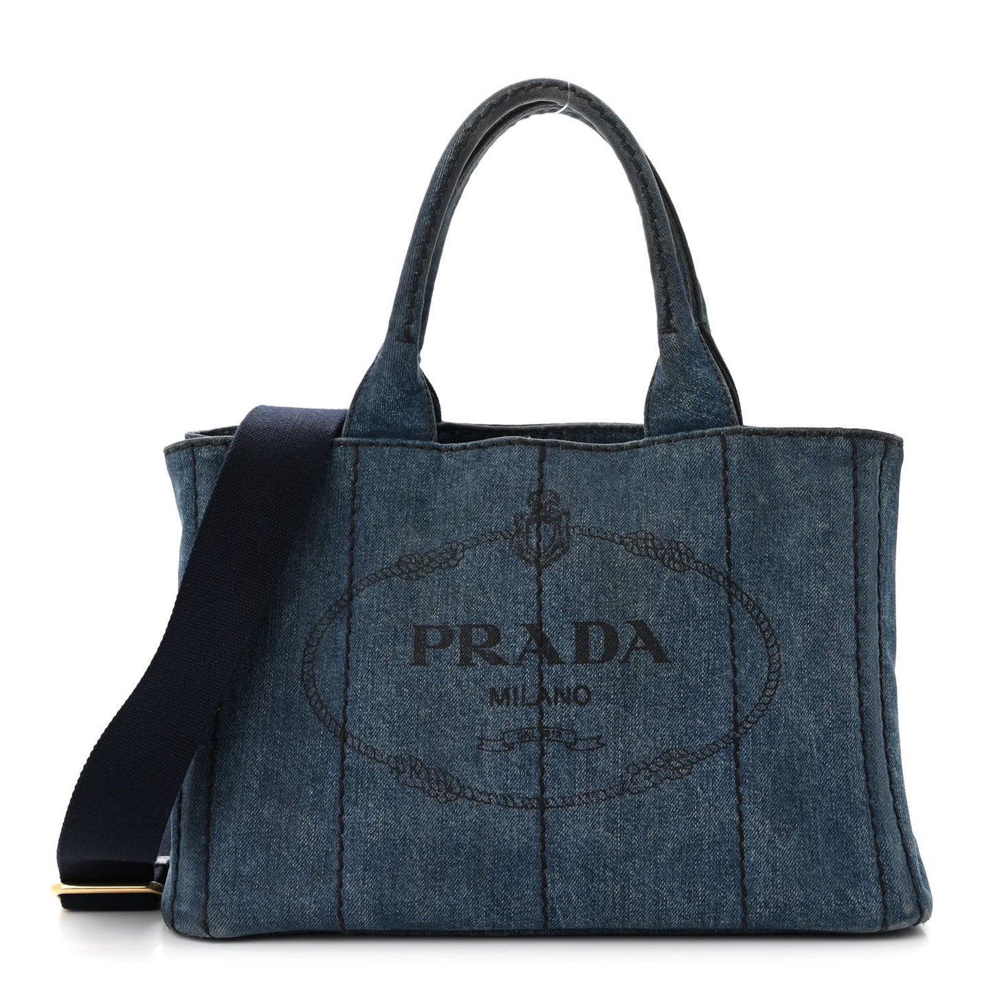 Denim Small Logo Tote Bleu