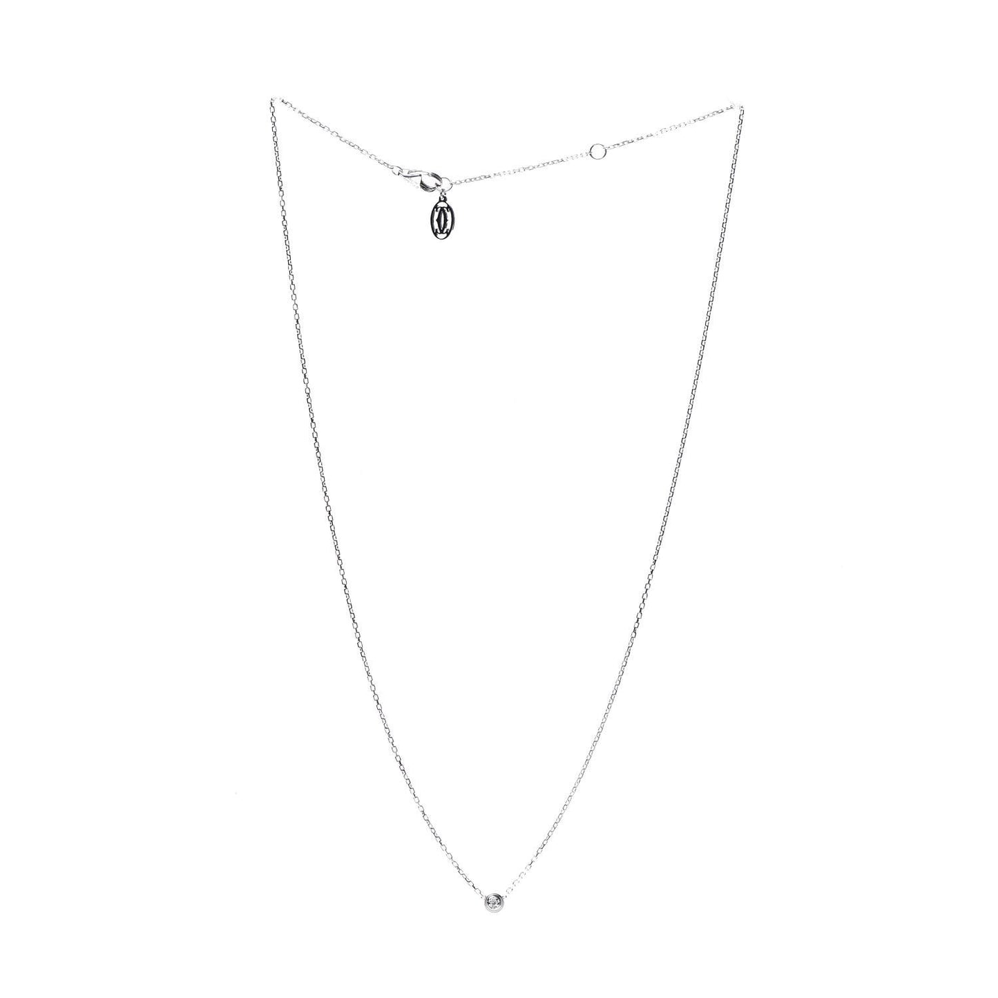 18K White Gold Diamond XS D'Amour Pendant Necklace