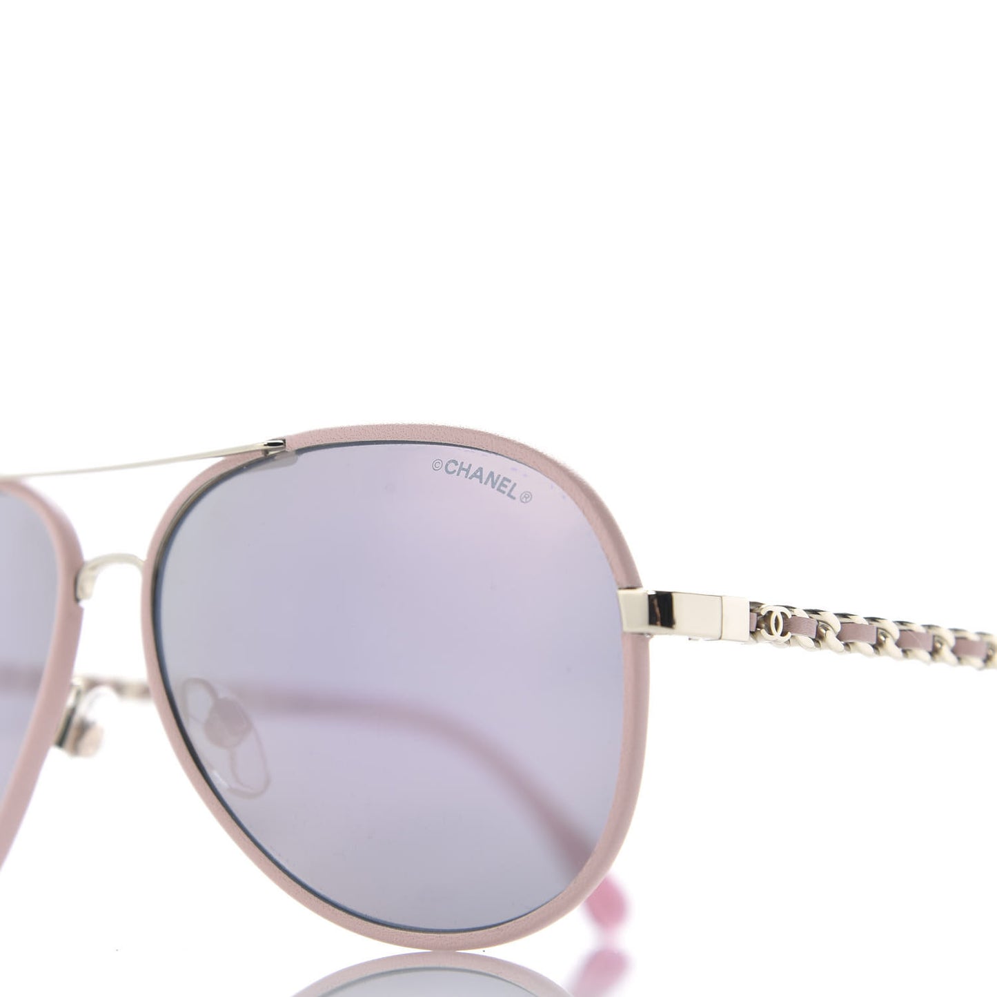 Lambskin Aviator Chain Sunglasses 4194-Q Pink