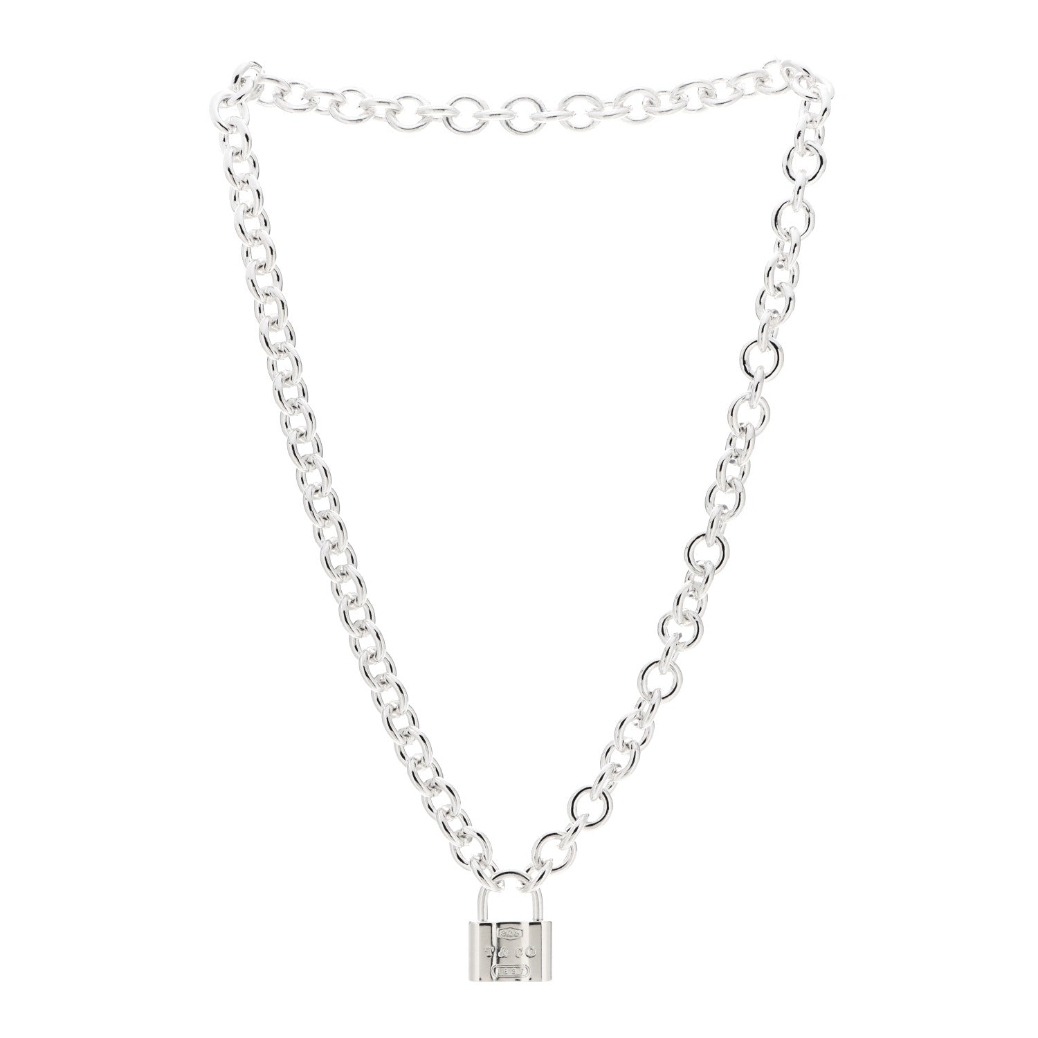Tiffany Sterling Silver 1837 Lock Charm Necklace 3 of 4