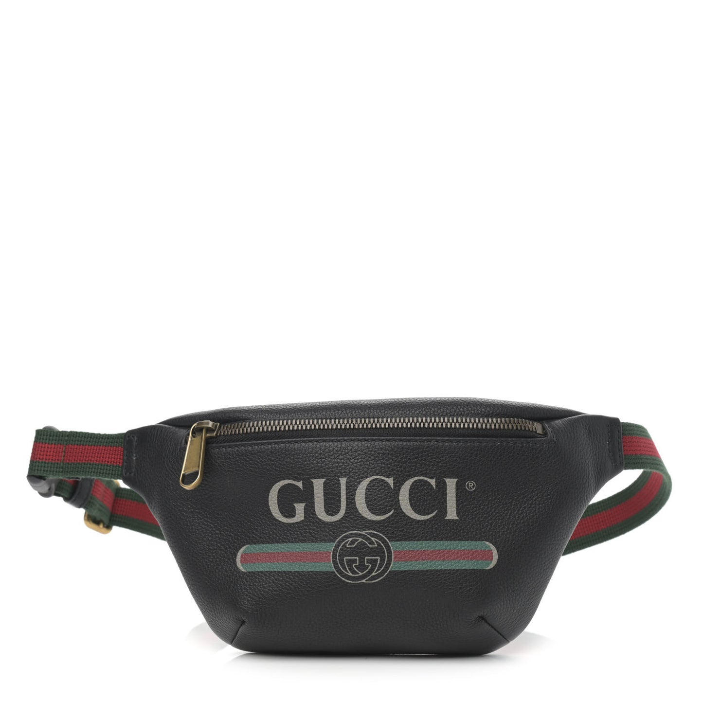 Grained Calfskin Small Logo Belt Bag Black