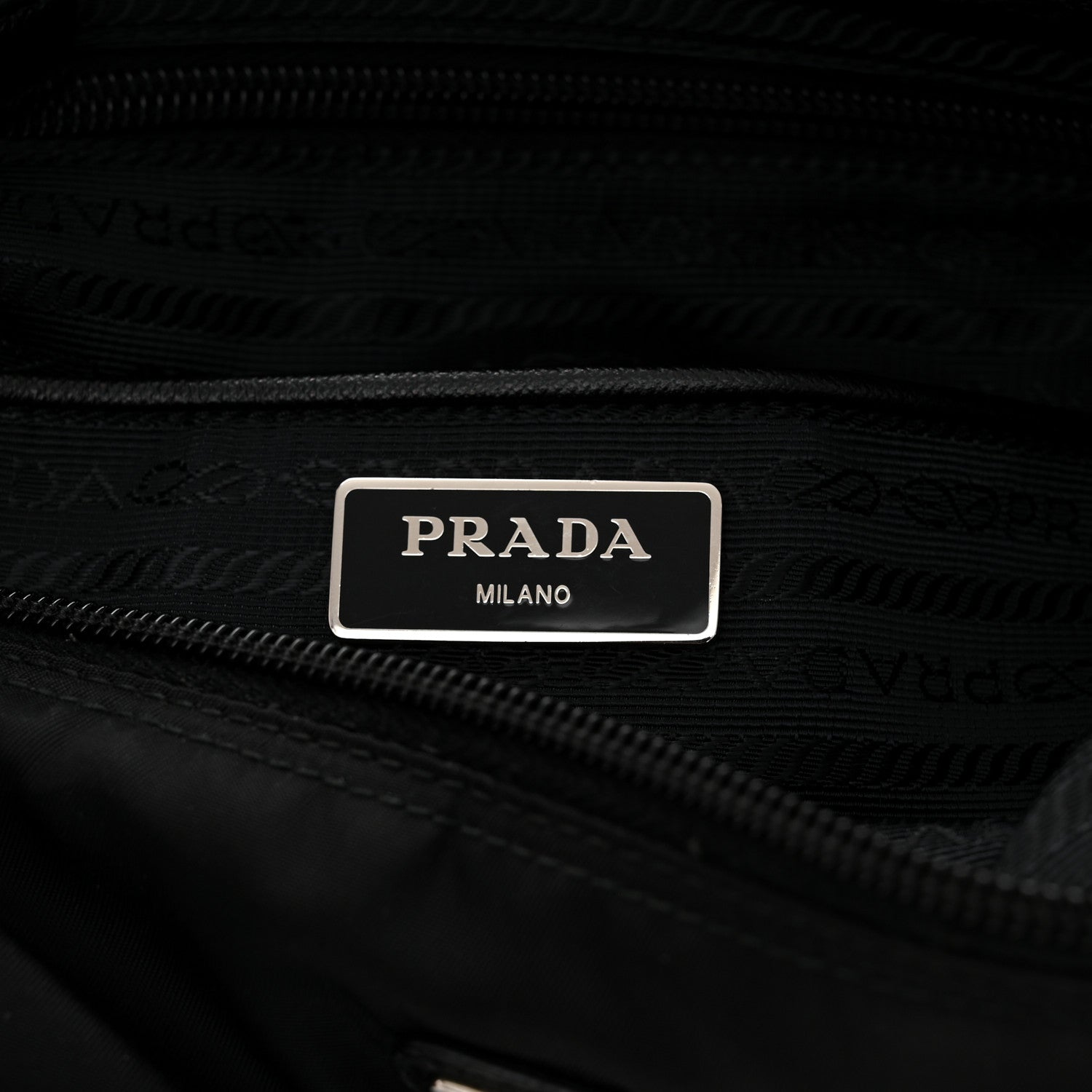 Prada Tessuto Nylon Saffiano Flat Messenger Bag Black 5 of 10