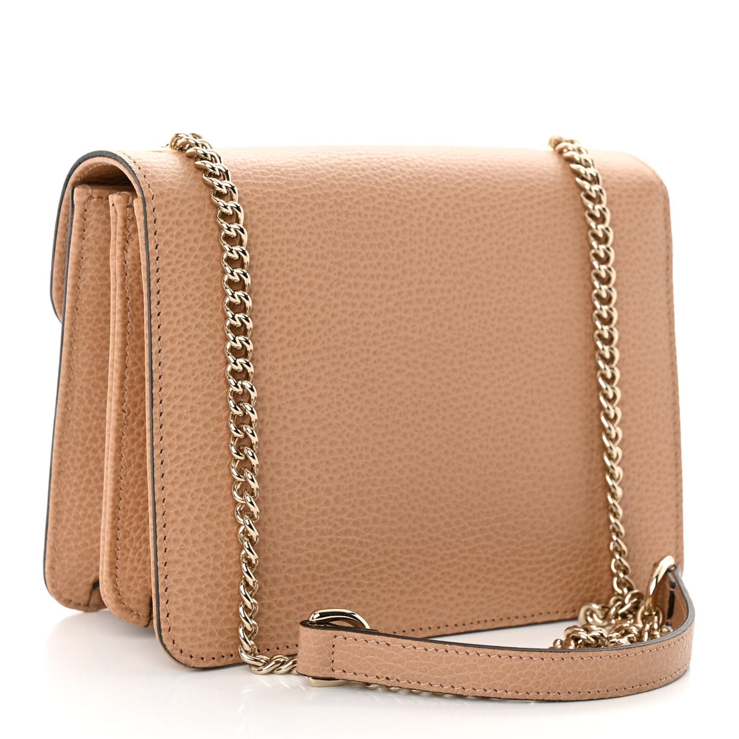 Dollar Calfskin Small Interlocking G Shoulder Bag Camelia