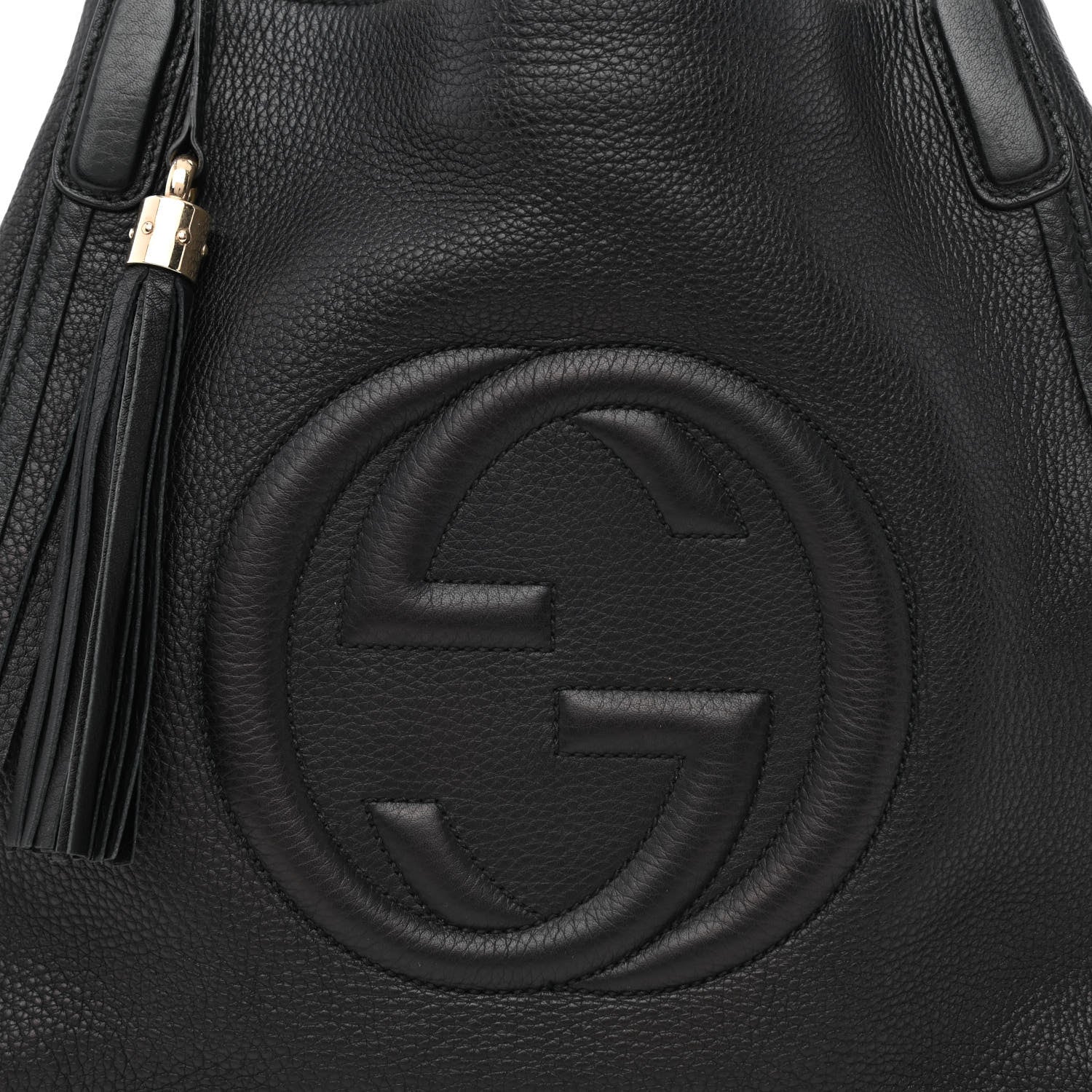 Gucci Pebbled Calfskin Medium Soho Shoulder Bag Black 9 of 11