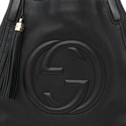Gucci Pebbled Calfskin Medium Soho Shoulder Bag Black 9 of 11