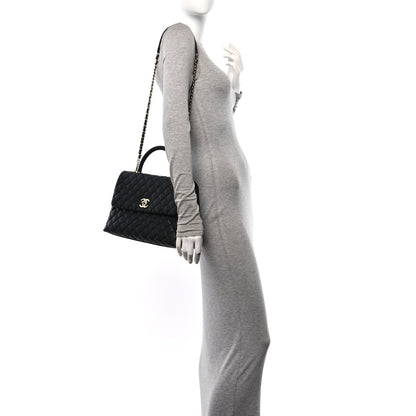 Chanel Caviar Quilted Medium Coco Handle Flap Black 2 of 10