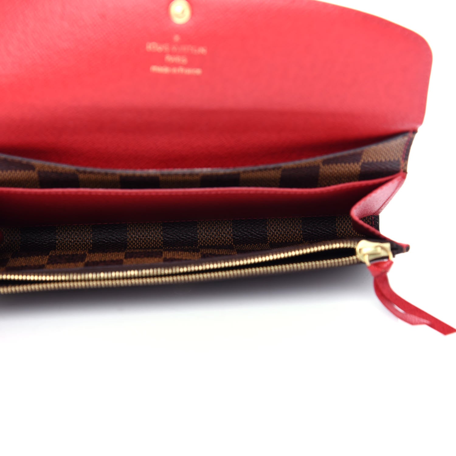 Louis Vuitton Damier Ebene Emilie Wallet Red 5 of 8