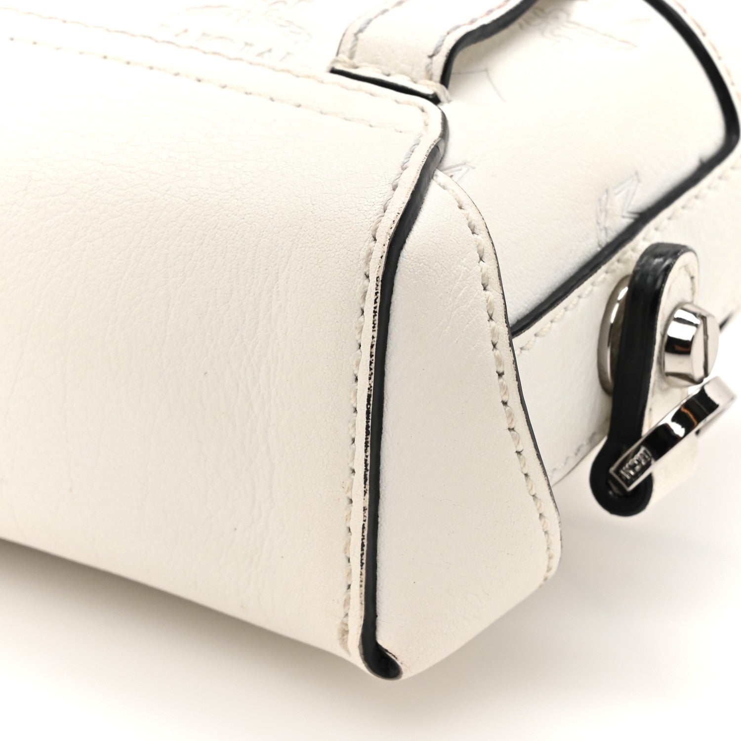 MCM Calfskin Ottomar Monogram Soft Berlin Belt Bag White 13 of 18