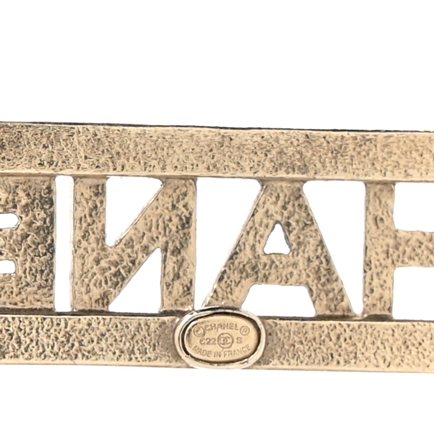 Chanel Crystal Logo Hoop Earrings Gold 4 of 5
