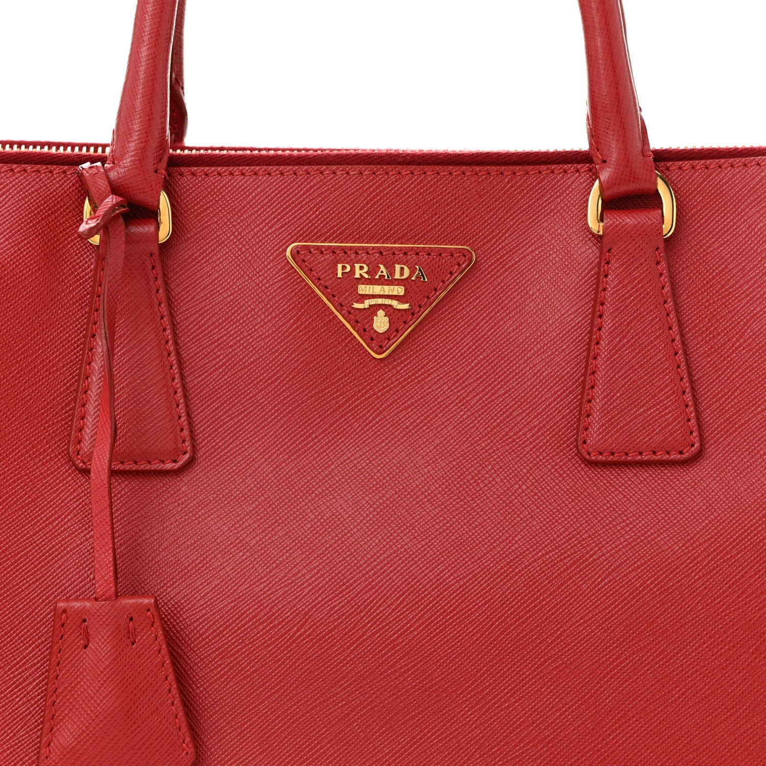 Prada Saffiano Lux Large Galleria Double Zip Tote Fuoco 8 of 11