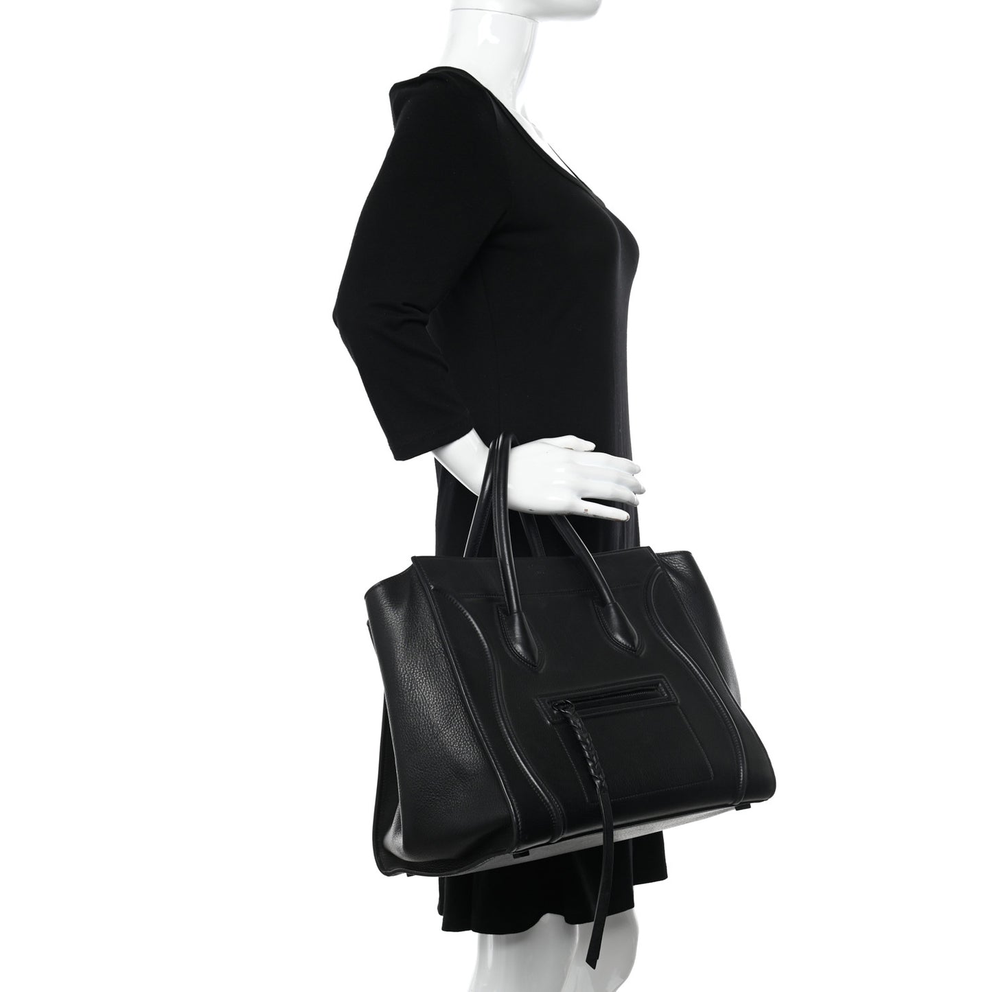 Supple Calfskin Medium Phantom Luggage Black