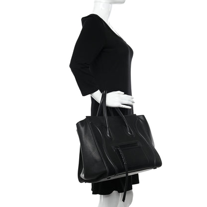Celine Supple Calfskin Medium Phantom Luggage Black 2 of 11