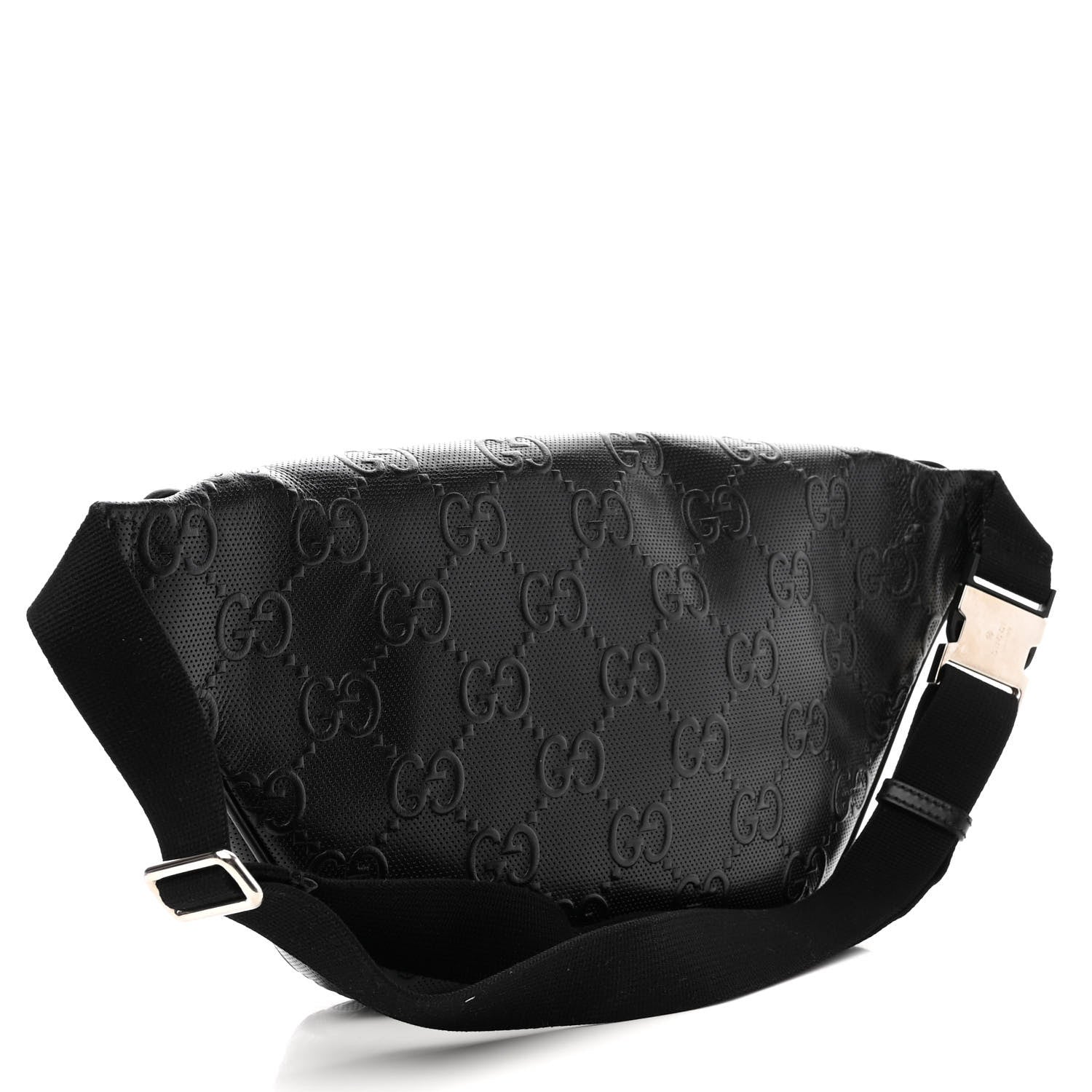 Gucci Calfskin GG Tennis Embossed Pocket Belt Bag Black 3 of 12
