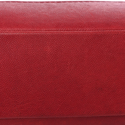 Chanel Calfskin Caviar Quilted Large Shopping Tote Red 14 of 16