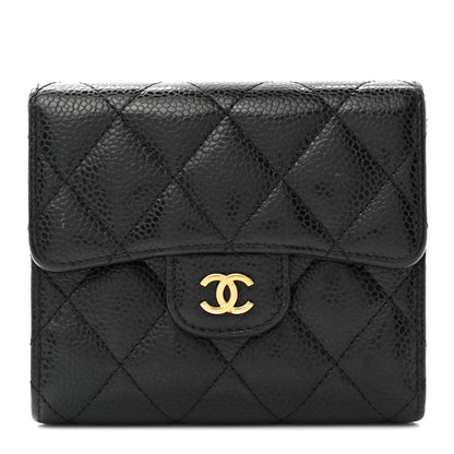 Chanel Caviar Quilted Compact Flap Wallet Black 1 of 8