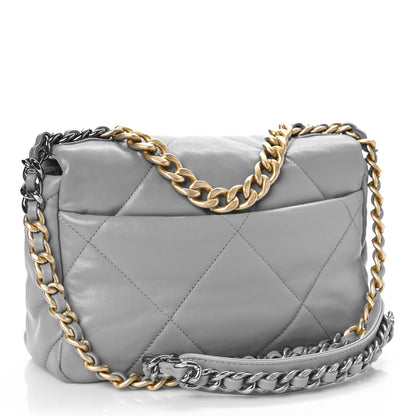 Chanel Lambskin Quilted Medium Chanel 19 Flap Grey 2 of 8