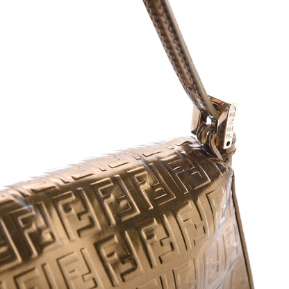 Fendi Vitello Mirror FF Embossed Mini Mama Baguette Oro Ambrato 16 of 16