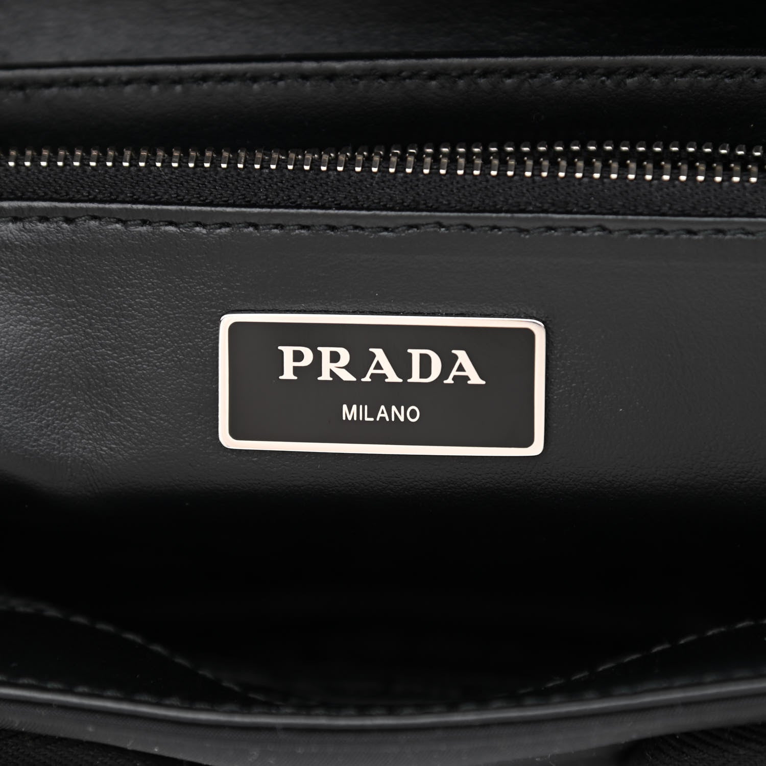 Prada Re-Nylon Spazzolato Double Pocket Buckle Shoulder Bag Black 7 of 11
