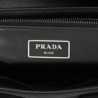 Prada Re-Nylon Spazzolato Double Pocket Buckle Shoulder Bag Black 7 of 11