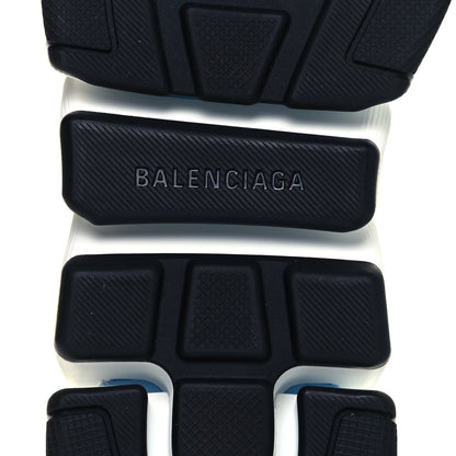 Balenciaga Technical 3D Recycled Knit Striped Womens Speed 2.0 Sneakers 39 Airy Blue Navy Fluorescent Yellow 6 of 7