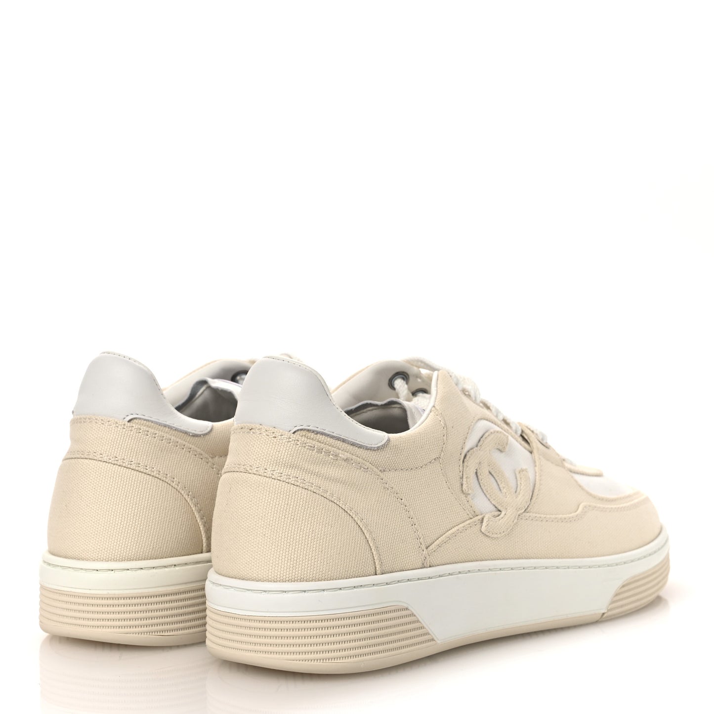Cotton Sneakers 40 Light Beige White