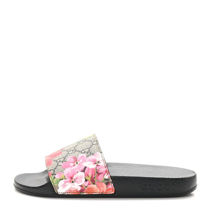 Gucci GG Supreme Monogram Blooms Slide Sandals 35 Beige Multicolor 1 of 9