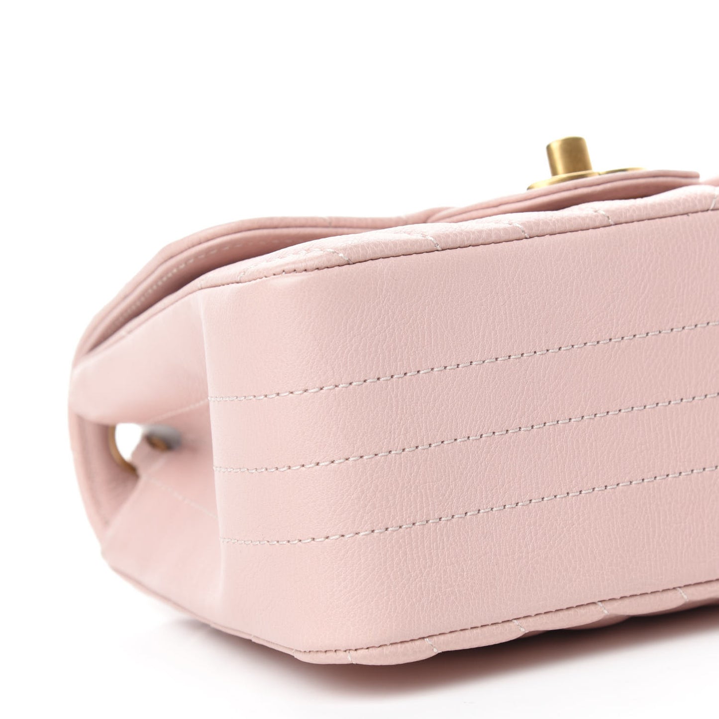 Caviar Chevron Quilted Mini Square Flap Light Pink