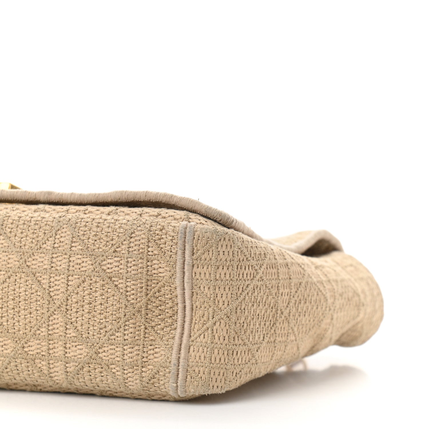 Christian Dior Canvas Embroidered Cannage Large Caro Bag Beige 9 of 9